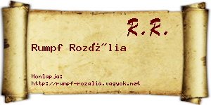 Rumpf Rozália névjegykártya