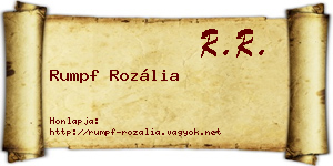 Rumpf Rozália névjegykártya